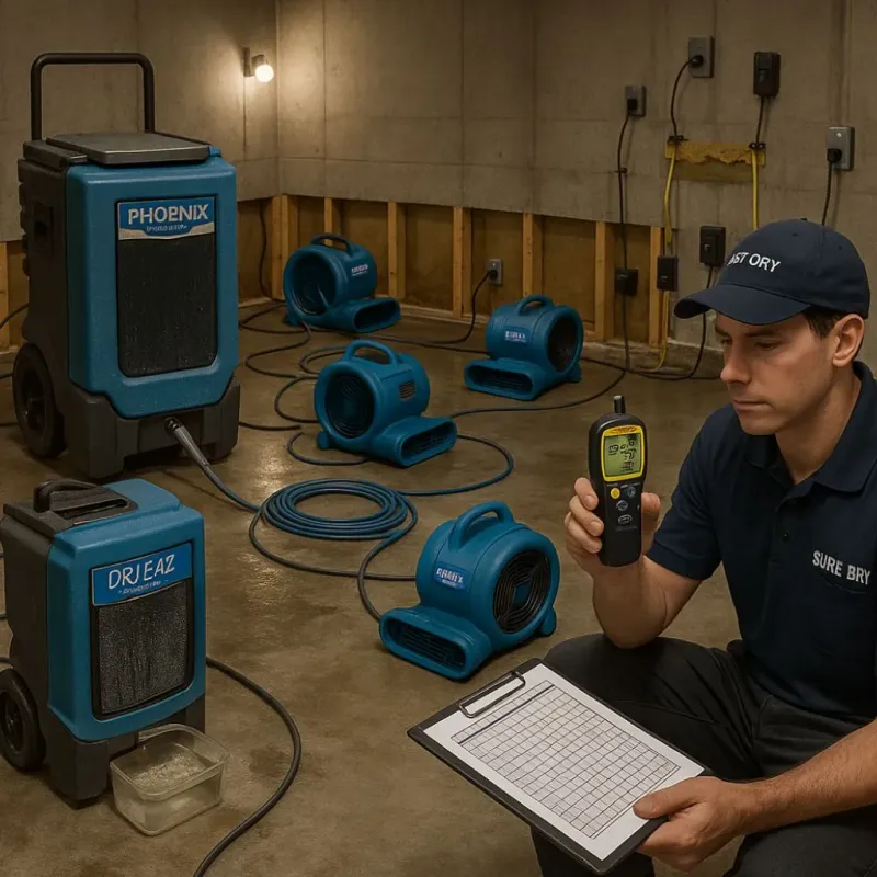 Structural Drying and Dehumidification process in Carefree, AZ